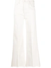 Mother Flared Frayed Jeans In Neutrals