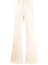 Isabel Marant Women's Elvira Slouchy Frayed Hem Jeans In White