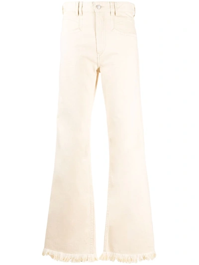 Isabel Marant Women's Elvira Slouchy Frayed Hem Jeans In White