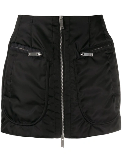 Marcelo Burlon County Of Milan Zip-through Mini Skirt In Black