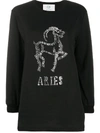 Alberta Ferretti Love Me Starlight Aries Embellished Organic Cotton-jersey Sweatshirt In Black