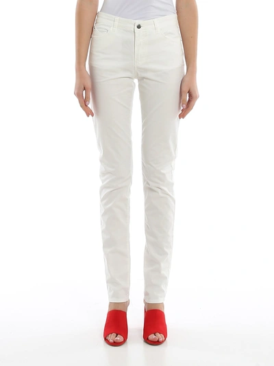 Emporio Armani Five Pocket Slim Jeans In White