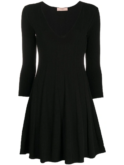 Twinset Sangalo Detail Knit Dress In Black