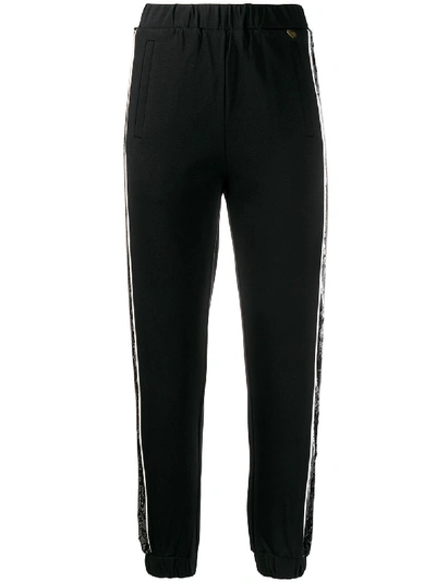 Twinset Sequin Bands Trousers In Black