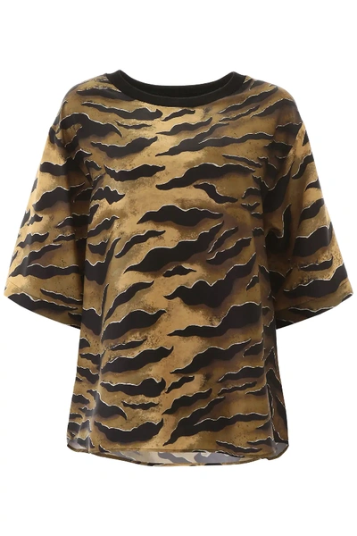 Dsquared2 Tiger Camouflage T-shirt In Beige In Brown,black
