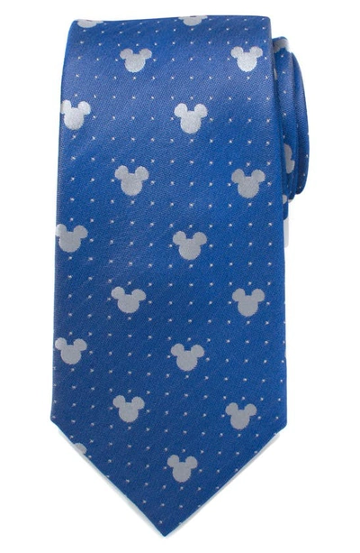 Cufflinks, Inc Mickey Mouse Pin Dot Silk Tie In Blue/ Grey