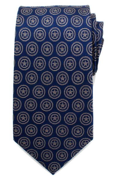 Cufflinks, Inc Captain America Shield Silk Tie In Blue