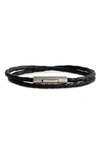 Jonas Studio Braided Leather Wrap Bracelet In Black