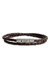 Jonas Studio Braided Leather Wrap Bracelet In Brown