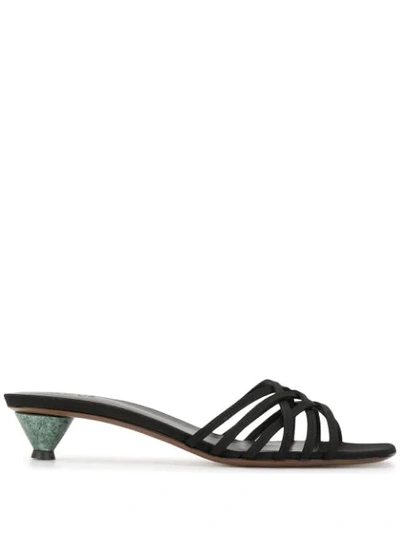 Neous Kitten Heel Sandals In Black