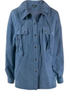 Isabel Marant Alambari Drawstring Shirt Jacket In Blue