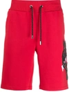 Philipp Plein Tiger-detail Track Shorts In Red