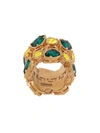 Versace Crystal-embellished Ring In Gold