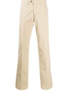 Canali Mid-rise Straight Leg Trousers In Neutrals