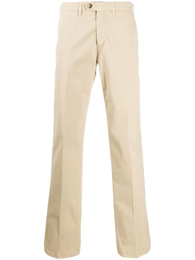 Canali Mid-rise Straight Leg Trousers In Neutrals