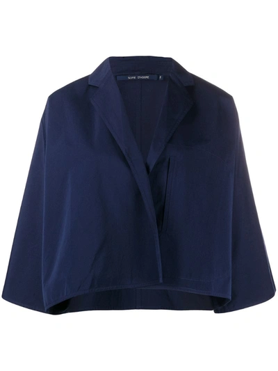 Sofie D'hoore Cropped Oversized Jacket In Blue