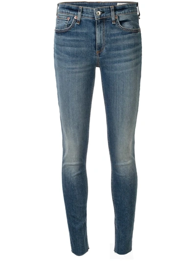 Rag & Bone Low Rise Skinny Trousers In Blue