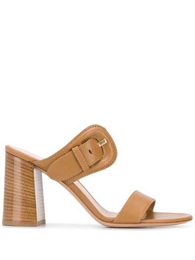 Gianvito Rossi Buckle-embellished Sandals In Neutrals