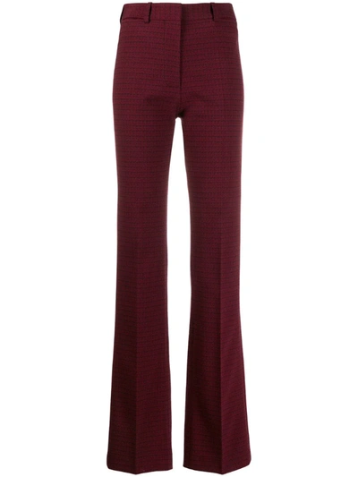 Victoria Beckham High-waisted Check Print Trousers In Red