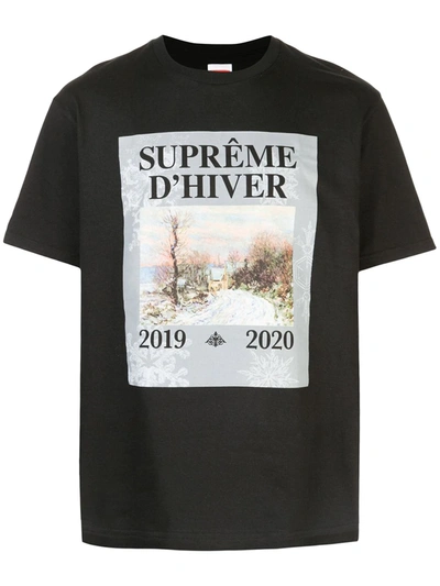 Supreme D'hiver Graphic-print T-shirt In Black