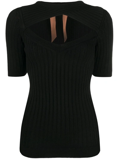 N°21 Cut-out Knitted Top In Black