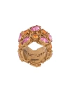 Versace Crystal-embellished Ring In Gold