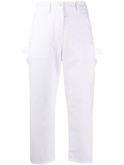 Mm6 Maison Margiela Cropped Trousers In White