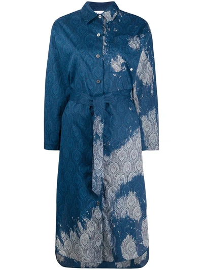Etudes Studio Bleach-effect Paisley Print Dress In Blue