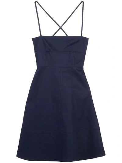 Proenza Schouler White Label Cross Back Detail Dress In Blue