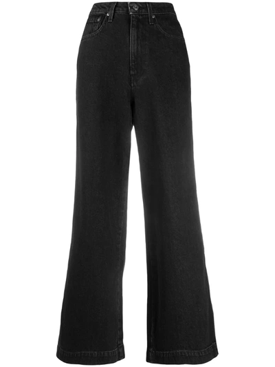 Nanushka High-waisted Wide Leg Jeans In Black
