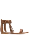 Gianvito Rossi Fringed Sandals In Blue