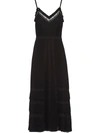 Prada Floral Embroidered Sablé Dress In Black