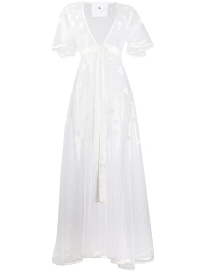 Annamode Sheer Star Embroidered Dress In White