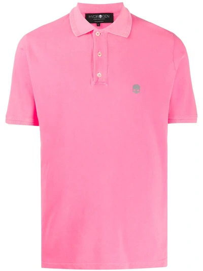 Hydrogen Branded Short-sleeved Polo Shirt In Pink