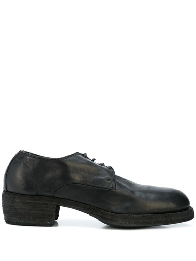 Guidi Round Toe Lace Up Derby Shoes In Black