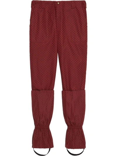 Gucci Mini Gg Pattern Trousers In Red