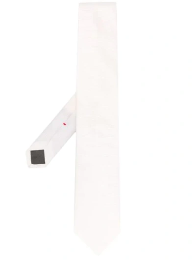 Dell'oglio Striped Silk Tie In White