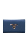 Prada Snap Key Case In Blue