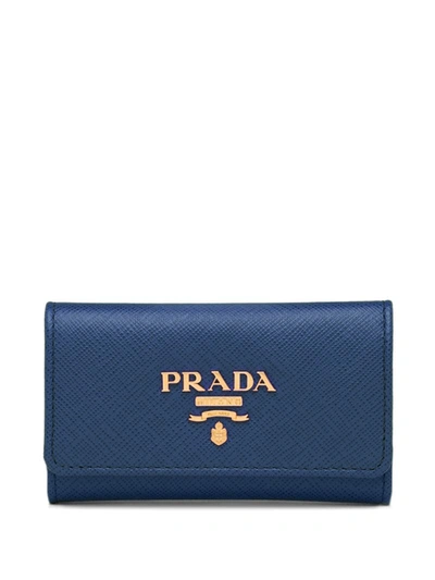 Prada 摁扣钥匙包 In Blue