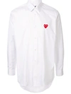 Comme Des Garçons Play Embroidered Logo Shirt In White