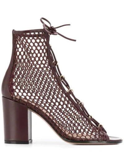 Gianvito Rossi Caged Lace-up Sandals In Brown
