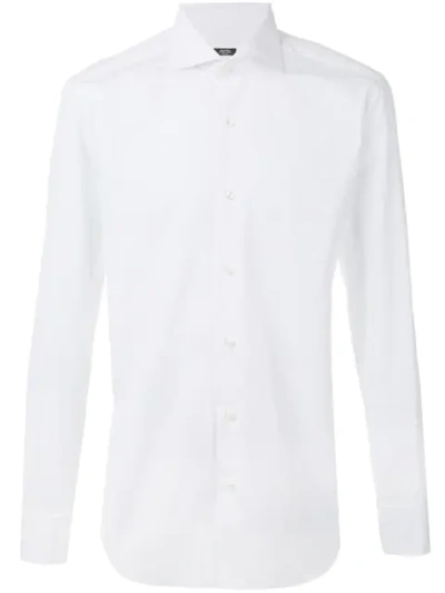 Barba Spread Collar Regular Fit Shirt In White