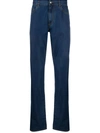 Canali Men's Straight-leg Cotton Pants, Navy In Blue