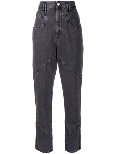 Isabel Marant High Waisted Tapered Jeans In Grey