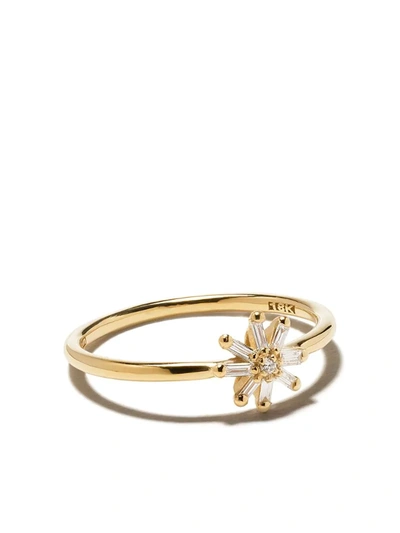 Suzanne Kalan 18kt Yellow Gold Small Starburst Diamond Ring