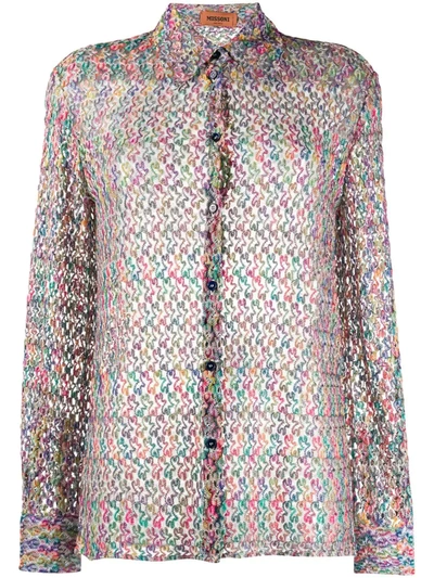 Missoni Knitted Sheer Shirt In Multicolour
