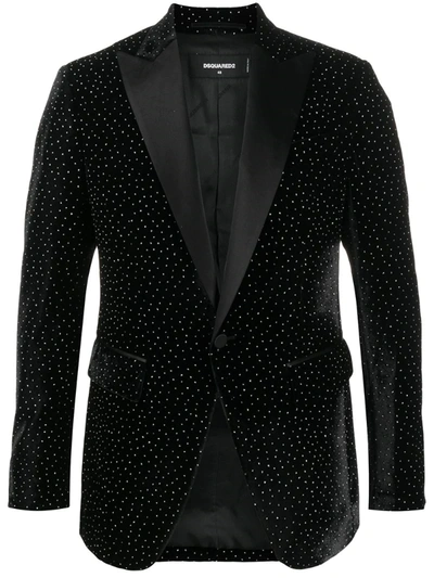 Dsquared2 Shiny Dotted Blazer In Black