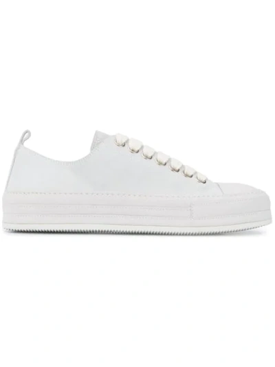 Ann Demeulemeester Platform Sole Low-top Sneakers In White