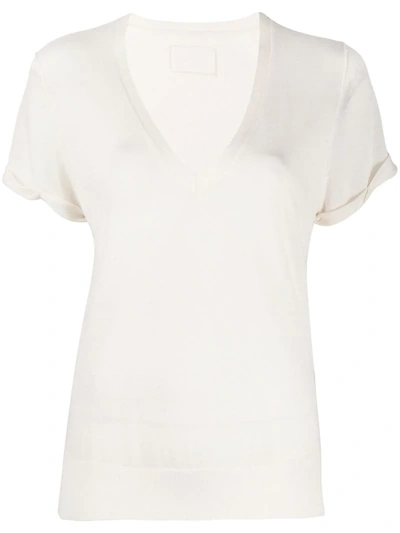 Zadig & Voltaire Pia Shortsleeved Knitted Top In White