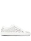Le Silla Embellished Lace Sneakers In White